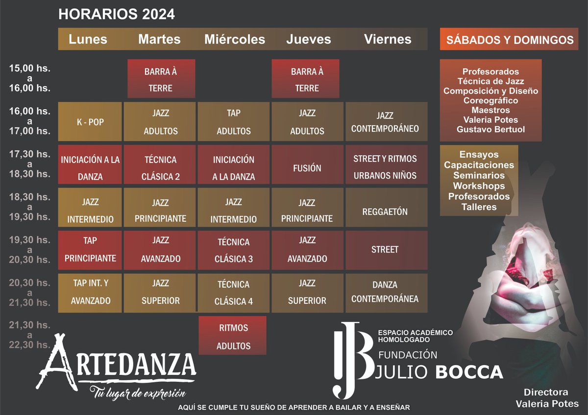 ArtedanzaTuLuga's tweet photo. Horarios 2024!!! https://t.co/alZaQEp9nb