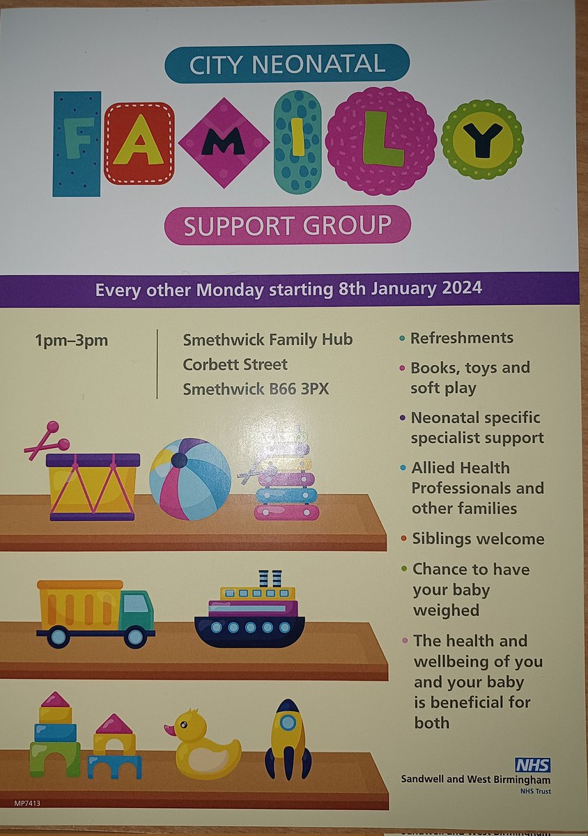 NcotSwbh's tweet photo. Calling all Sandwell babies .... our NCOT is running a new support group for families of Newborns in the area. This will run every other Monday with the next session being on Monday 4th March. See information below. Hope to see you there 💙 https://t.co/d69OZCHFdh