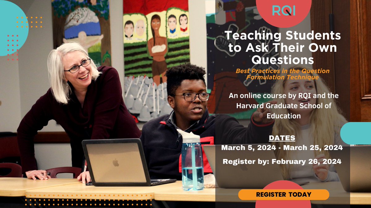 Last call! Registration for our course on the #QFT with @hgse_profed closes today. Seize the opportunity to unlock the power of curiosity in your classroom! Register here: rightquestion.org/go/gse-qft-twi…