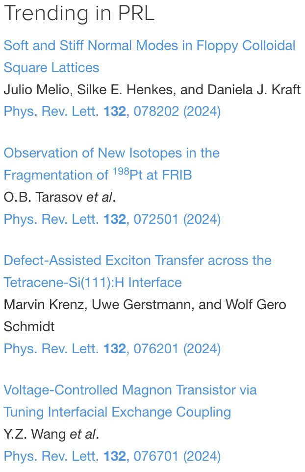 #PRLtrending for the week of 2024-02-26  #physics #trending
journals.aps.org/prl/abstract/1… #open
journals.aps.org/prl/abstract/1…
journals.aps.org/prl/abstract/1…
journals.aps.org/prl/abstract/1…