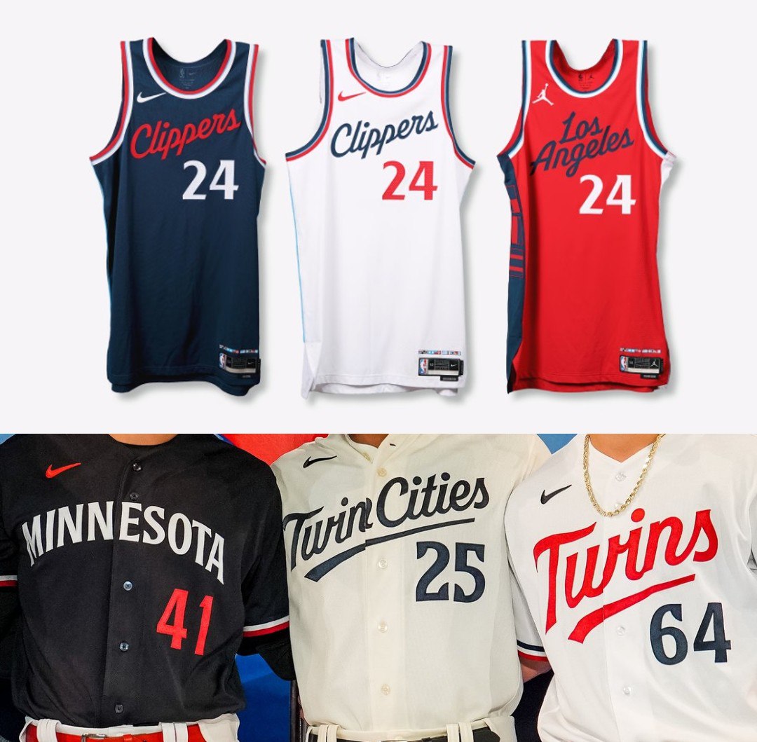 alestar3's tweet photo. Trova le differenze... @Twins @LAClippers (gli avranno fatto uno sconto almeno? Detto che sono comunque molto più belle delle attuali e delle precedenti) https://t.co/uhVht3cHz1