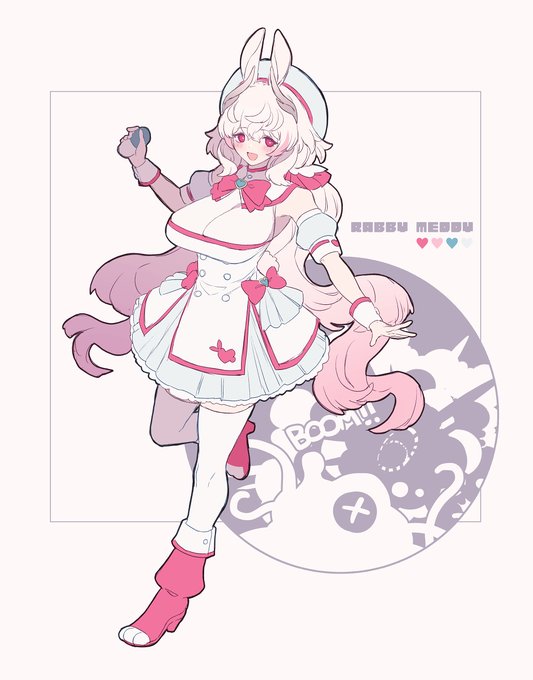 らくがき変身ヒロイン🐇💊 乳にエネルギー的なものが溜まるので搾乳エナドレのリスクと戦っている 