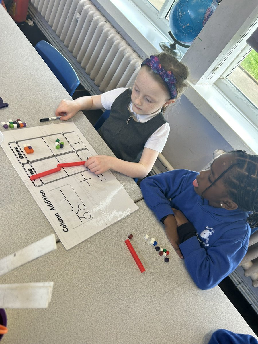PCPPandas's tweet image. Today in Maths we used dienes to complete column addition. We were regrouping the tens and ones so that we were able to cross ten when adding two numbers. Well done Y2! 😊 #pcpmaths