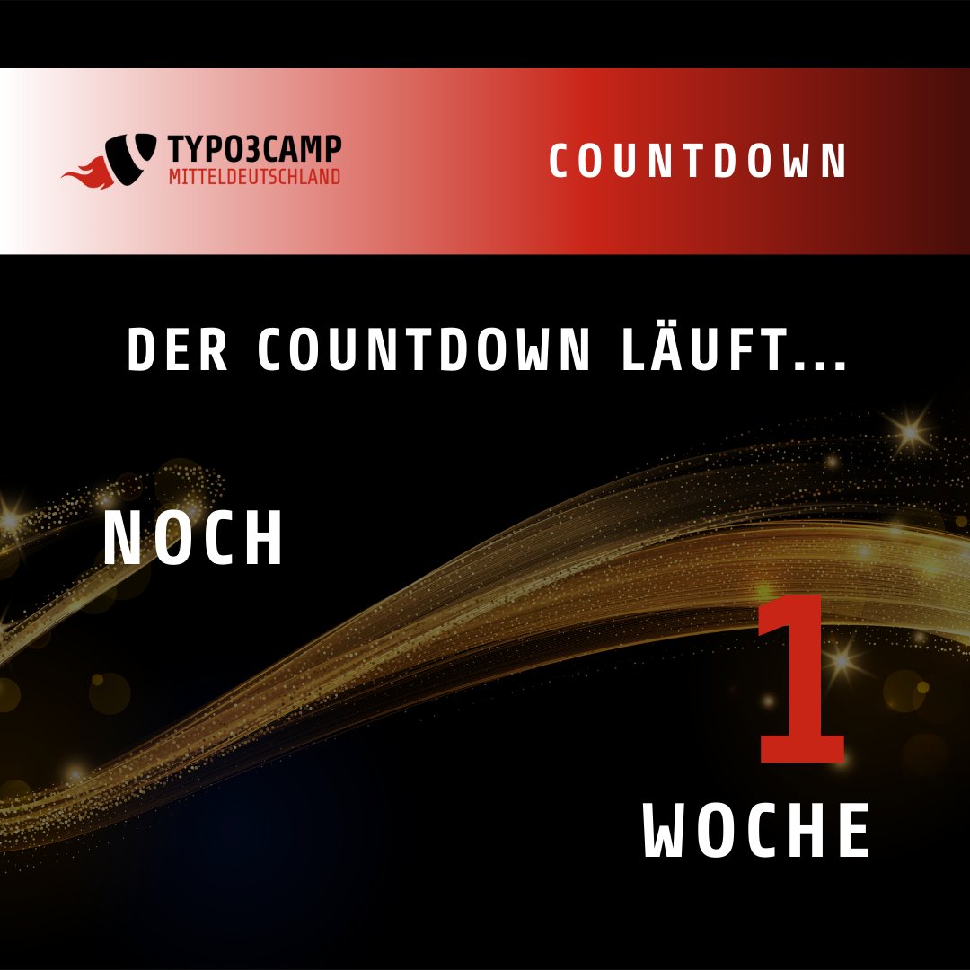 Der #Countdown läuft ⌛ – nur noch eine Woche bis zum #T3CMD 2024! 🚀 Die Spannung steigt und die #Vorfreude ist riesig!🤩 Seid bereit für ein #Event voller #Inspiration, #Innovation und #Networking!💫