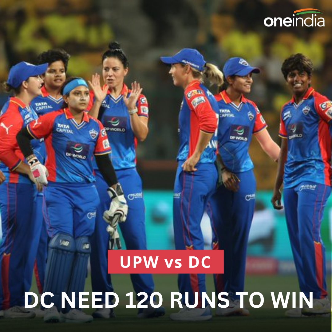 DC NEED 120 RUNS TO WIN..!
#RadhaYadav #MarizanneKapp #ShwetaSehrawat #UPWarriorz #DelhiCapital #UPWvsDC #DCvsUPW #WPL2024 #WPL #Oneindiatelugu

📷: WPL