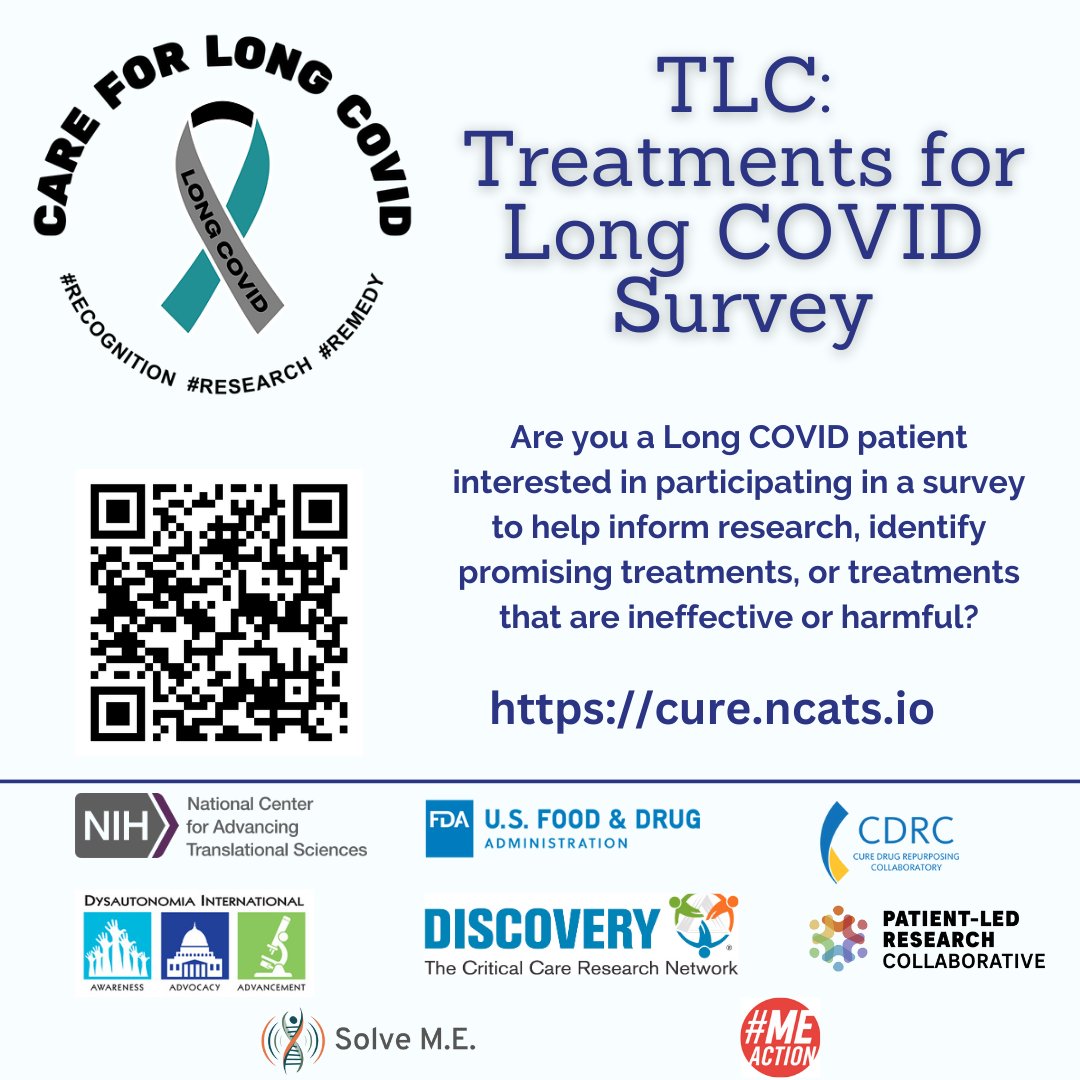 #LongCovidAwarenessDay is coming up! Our goal is to collect 1,000 LC cases by March 15th. Please help us with this goal by submitting your treatment information through our website or app. cure.ncats.io/explore/overvi… 🧵