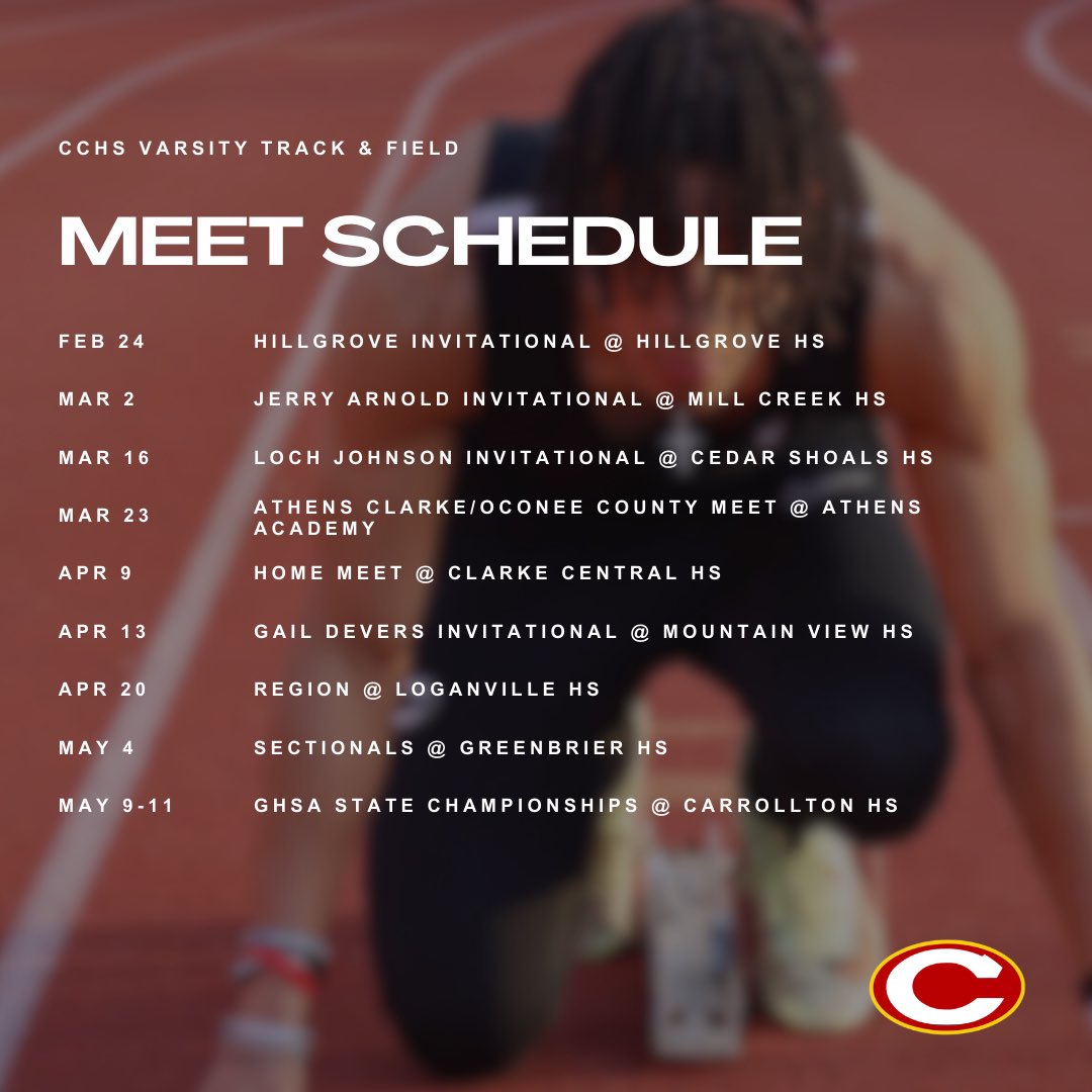 Updated Meet Schedule for the 2024 season! ‼️See you there‼️ #GoGlads #BelieveInTheC #CentYouHome