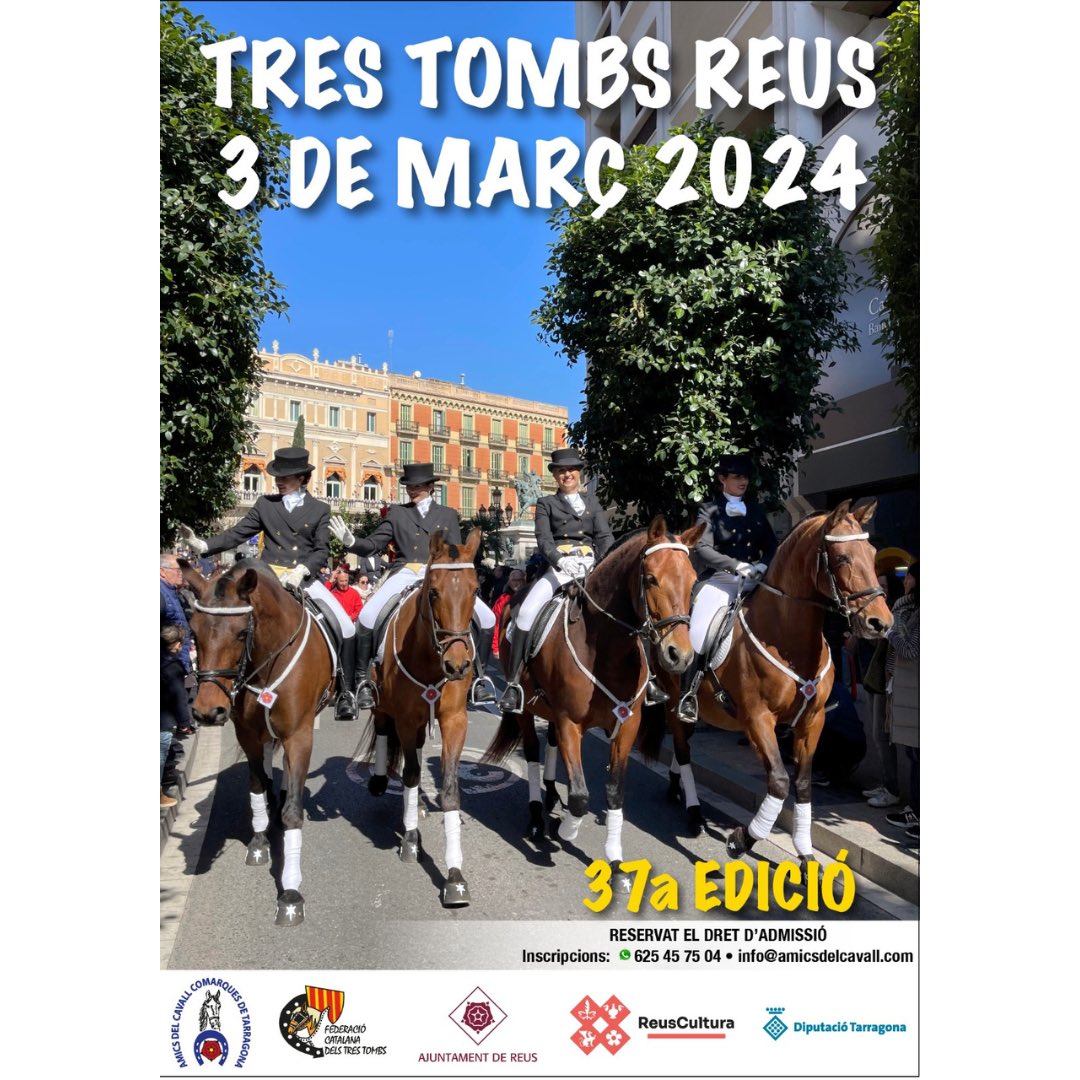 Federacio3tombs's tweet photo. El 🗓️ diumenge 3 de març, tenim els Tres Tombs de:
📍Castellbisbal
📍Deltebre
📍Olot
📍Reus
➖➖➖➖➖➖➖➖➖➖➖➖➖
#federaciotrestombs #3tombs #Castellbisbal #Deltebre #Olot #Reus https://t.co/gO1P8GQmB2