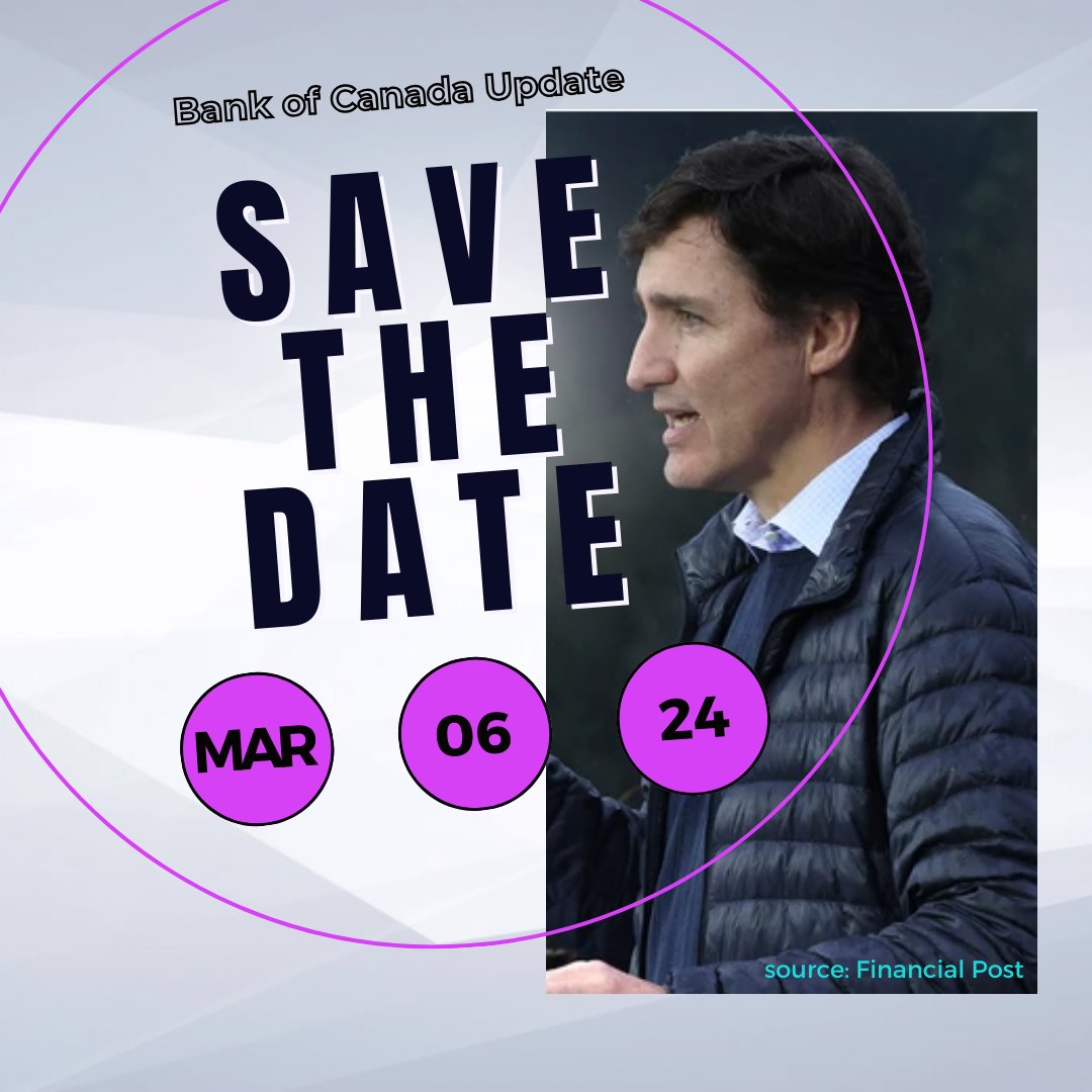 Save the dates for BoC rates decision .  
#mortgages #ontariorealestate #mortgageinteretrate #ontariomortgageagents #ontariomortgagebrokers #downpayment #homebuyers #firsttimehomebuyers #homebuyingtips #torontohousingmarket #torontorealestateagents #creditscores #heloc