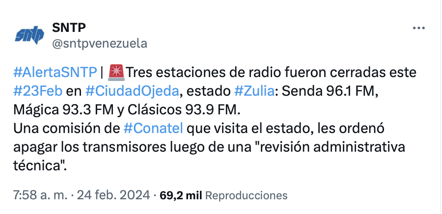 Naky's tweet photo. Mantengamos latente a:
- Rocío San Miguel y el resto de los presos por razones políticas
- La opacidad sobre la tragedia en la mina #BullaLoca
- Que Conatel no ha dejado de cerrar medios
- El secuestro en Chile del exteniente Ronald Ojeda Moreno https://t.co/262kX476jS