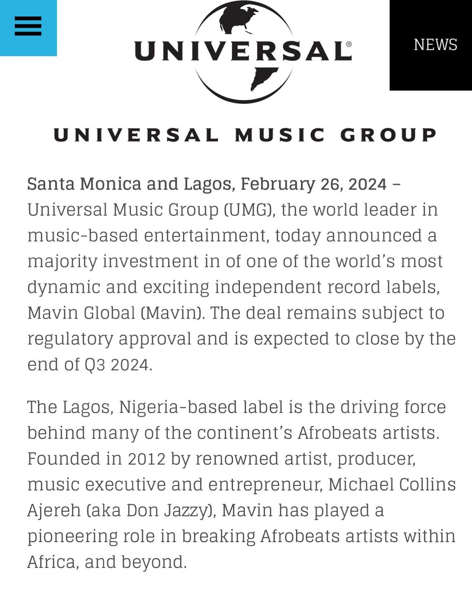 TEGAMAVIN's tweet photo. Today signifies a significant milestone in the remarkable journey of Mavin Records. Over the past 12 years, our focus has extended beyond merely creating music; we have been influential in shaping cultures and breaking boundaries. https://t.co/zbH0NWwY7g