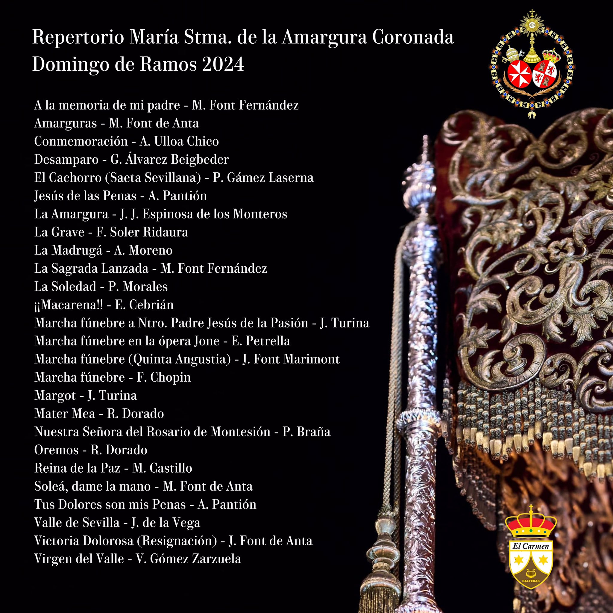 Cruceta Musical de María Stma de la Amargura Coronada en el Domingo de Ramos de Sevilla 21024