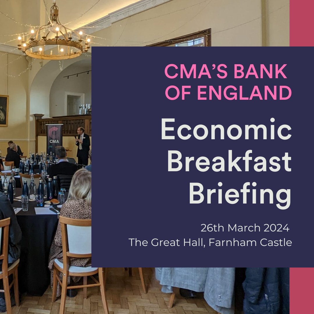 CMA would like to invite you to join Andrew Holder, @boecentralsouth, who will give a presentation of how the UK #economy has performed against the recent backdrop, as well as give projections for the months ahead.
 cmarecruitment.co.uk/guildford-boe-…
#guildford #surreybusiness