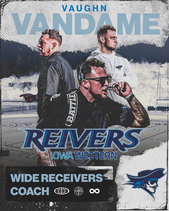 Glory to God for the opportunity, I am blessed to continue to serve! I want to thank @CoachStrohmeier for the opportunity to join the staff with the back to back defending National Champions Iowa Western Community College! Let’s work!! #SailsUp #GoReivers @ReiverFootball 🤝🏴‍☠️