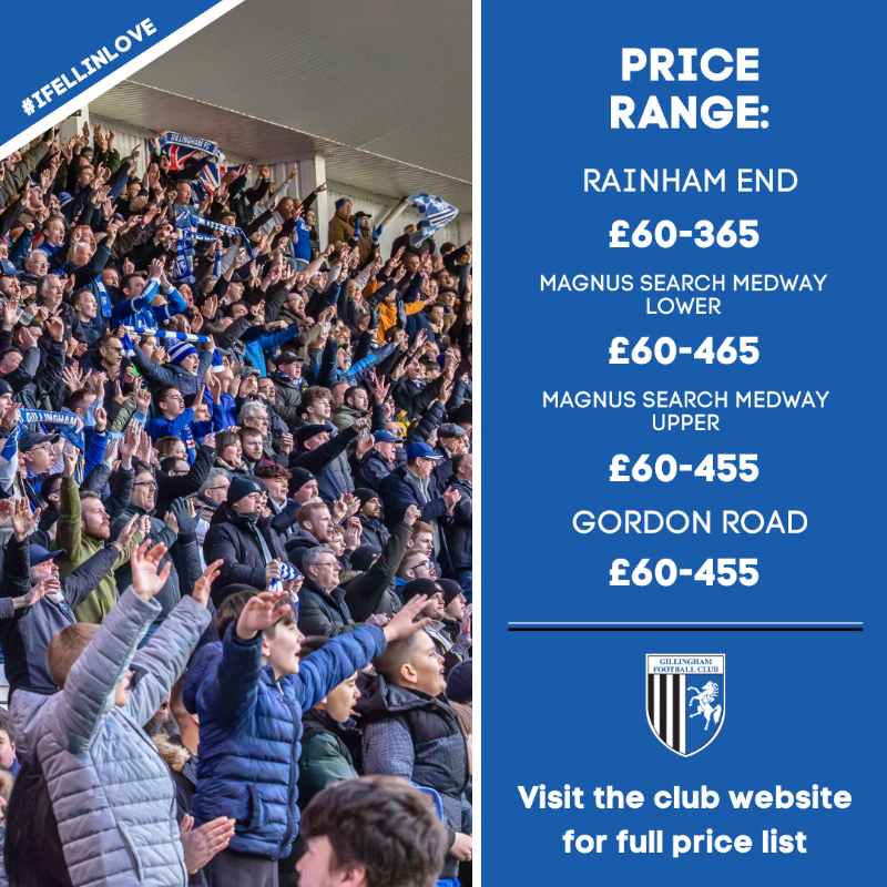 TheGillsFC's tweet photo. Season Tickets | 2024/25

We want more of you with us than ever before 🔵⚪️

#Gills #Ifellinlove