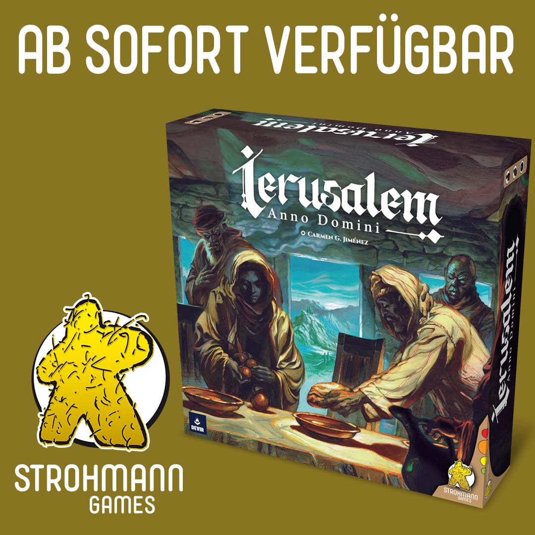 Manchmal geht es auch schneller, als man denkt 😀 Ierusalem: Anno Domini ist ab sofort verfügbar. #strohmanngames #ierusalemannodomini #ierusalemboardgame #brettspiele