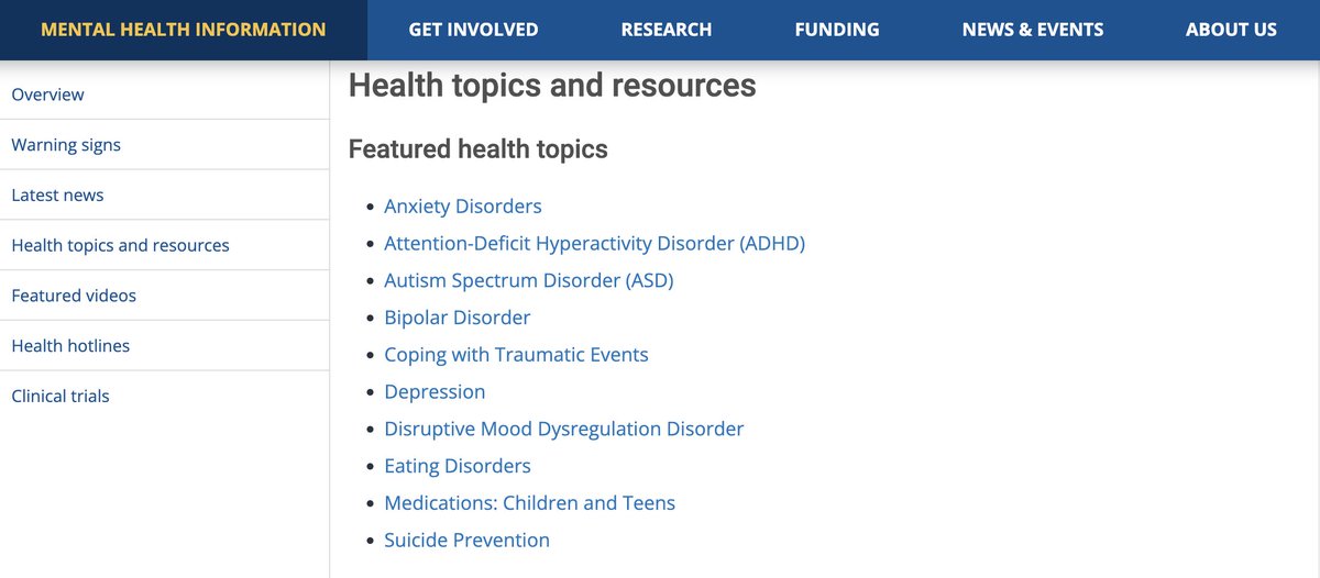 Why does the @NIMHgov website still omit information about two of the most common mental disorders of childhood: Conduct Disorder and Oppositional Defiant Disorder? Parents of children with these disorders need help and information, too, @NIMHDirector. nimh.nih.gov/health/topics/…