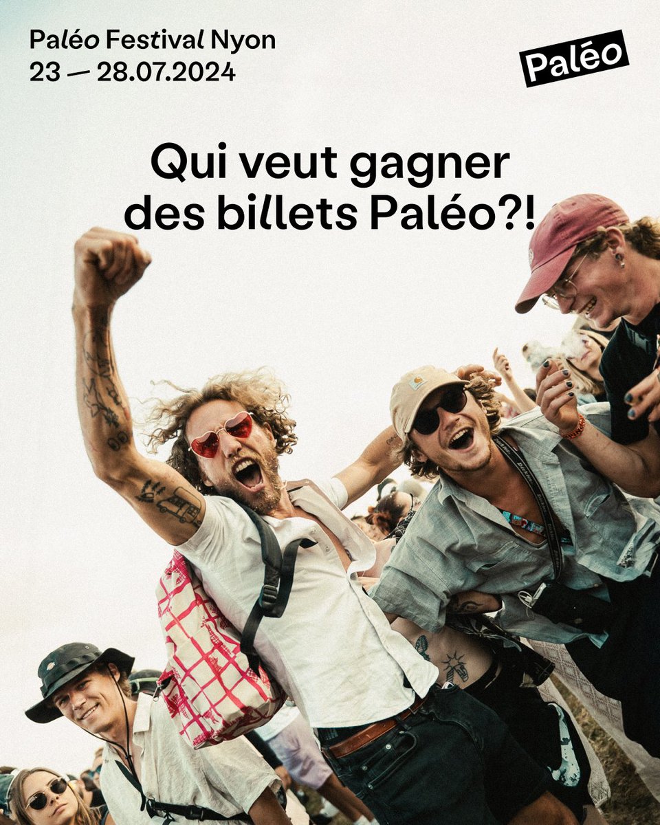 Le concours n°3 est dispo! 😎 Du lundi au dimanche, réponds à la question de la semaine sur paleo.ch et GAGNES DES ABOS, DES BILLETS et plein d’autres prix chouettes! Participe: bit.ly/Ouiiiii-le-con… L'app: yeah.paleo.ch/fr/app-mobile-…