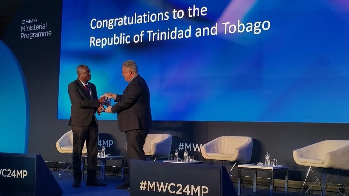 MDT_TT's tweet image. Congratulations T&amp;amp;T for winning the GSMA Government Leadership Award! 🥳🎉

Senator the Hon. Hassel Bacchus, Minister of Digital Transformation, collected the award at the Mobile World Congress - Ministerial Programme in Barcelona, Spain today. 

#digitalTT #mobileconnectivitytt