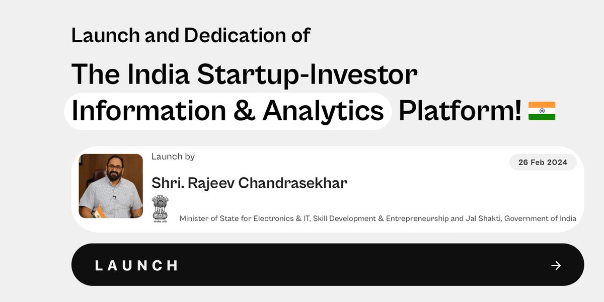 Rajeev Chandrasekhar 🇮🇳 (@rajeevrc_x) on Twitter photo Today, we have a vast, deep, and diversified startup innovation ecosystem in the country.
Congratulations to <a href="/iitmadras/">IIT Madras</a> for the launch of the ‘ynos’ - Investor Information and Analytics Platform, which will act as a one-stop shop for #startups, VCs, investors, policymakers, Today, we have a vast, deep, and diversified startup innovation ecosystem in the country.
Congratulations to <a href="/iitmadras/">IIT Madras</a> for the launch of the ‘ynos’ - Investor Information and Analytics Platform, which will act as a one-stop shop for #startups, VCs, investors, policymakers,