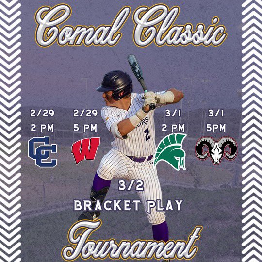 Join us for another week of Warriors baseball, as we take part in and help host The Raising Canes/Comal Classic! All games are at home on Thursday & Friday. Saturdays game times and location are TBD.