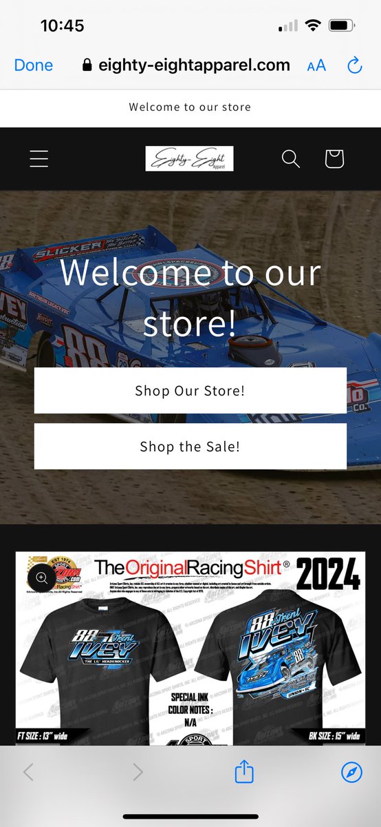 We’ve got some exciting news!!! We started an online store, your one stop shop for all things Trent Ivey Racing 🤩

We’re officially opening on Sunday, March 3rd! (don’t try to get on the website just yet)

We’ll have the merch trailer at <a href="/Cherokee_DirtSC/">Cherokee Speedway</a> for March Madness! 🏁🏁