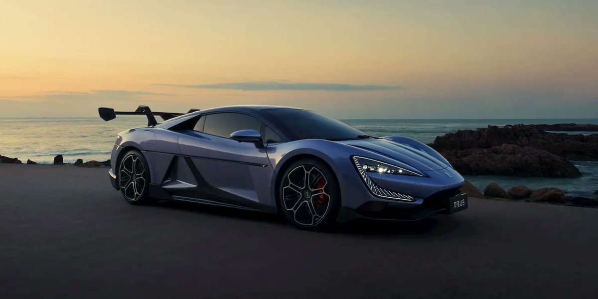 EV Asia ⚡ Meet <a href="/BYDCompany/">BYD</a>'s electric supercar, the Yangwang U9.

⚡ 4,966 mm L, 2,029 mm W, and 1,295 mm T
⚡ 62 in 2.36s
⚡ 1,287 hp 
⚡ 30% to 80% in 10 minutes
⚡ $233,400
⚡ Challenging Ferrari &amp; Lamborghini
⚡ Quicker than Ferrari SF90 &amp; Bugatti Chiron