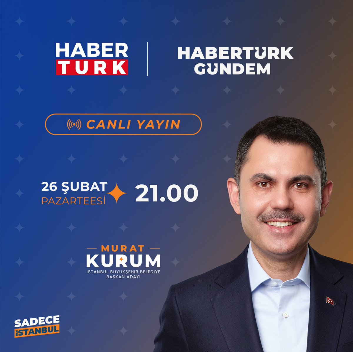 21:00’da Habertürk ekranlarında İstanbul’umuzu konuşacağız. Ekran başında buluşalım.