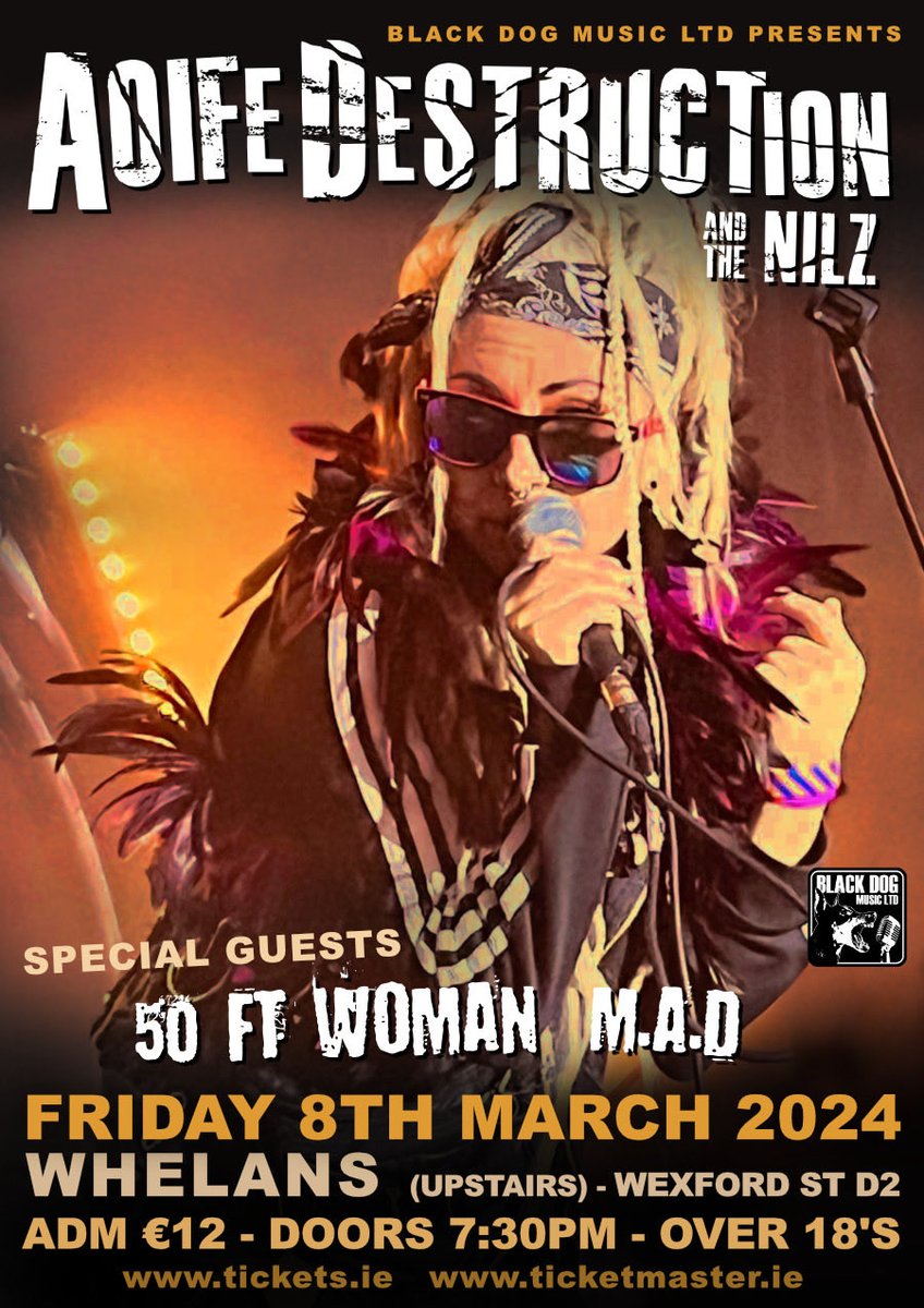 Toxic John (@toxicjohn11) on Twitter photo Aoife Destruction & The Nilz <a href="/NilzThe/">The Nilz</a>
<a href="/whelanslive/">Whelan's</a> Dublin 2
Friday 8th March 2024
+ 50 Foot Woman & M.A.D
Tickets onsale now
<a href="/tickets_ie/">tickets.ie</a>
bit.ly/AoifeDestructi…
<a href="/TicketmasterIre/">Ticketmaster Ireland</a> Ireland
bit.ly/3HqkSeW Aoife Destruction & The Nilz <a href="/NilzThe/">The Nilz</a>
<a href="/whelanslive/">Whelan's</a> Dublin 2
Friday 8th March 2024
+ 50 Foot Woman & M.A.D
Tickets onsale now
<a href="/tickets_ie/">tickets.ie</a>
bit.ly/AoifeDestructi…
<a href="/TicketmasterIre/">Ticketmaster Ireland</a> Ireland
bit.ly/3HqkSeW