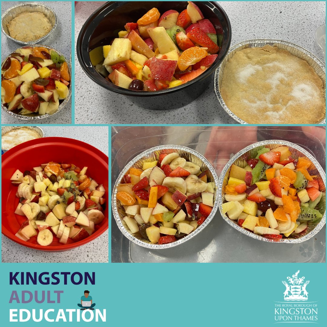 Our LLDD learners enjoyed making healthy fruit salads & delicious shortbread at last week's cookery class. We wonder what's on the menu at tonight's class? If you are interested in joining our cookery class, email communitylearningkae@kingston.gov.uk