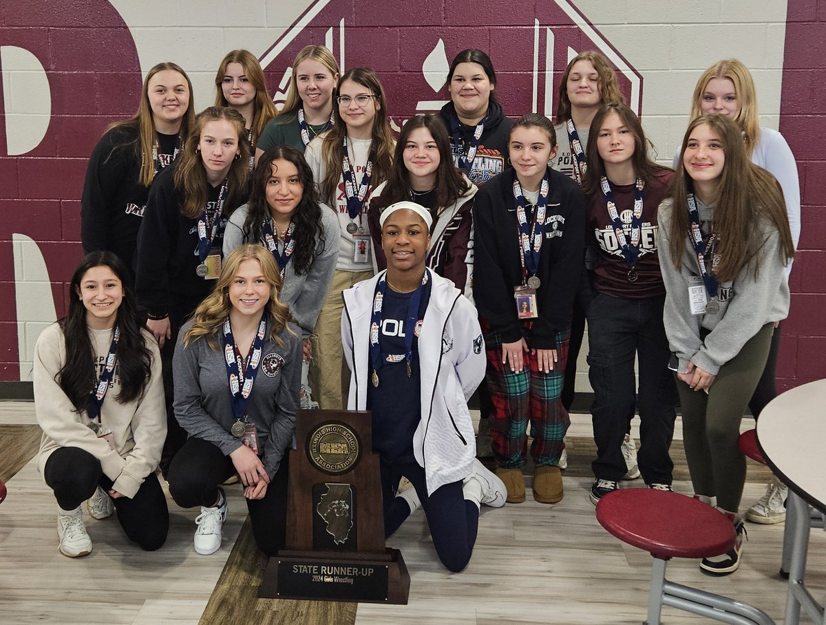 State Runner-Up Girls' Wrestling team! Congrats on a great season and the Historic Finish at the State Finals! Thanks to our school community for a great reception during the Celebration Parade March. GO PORTERS!