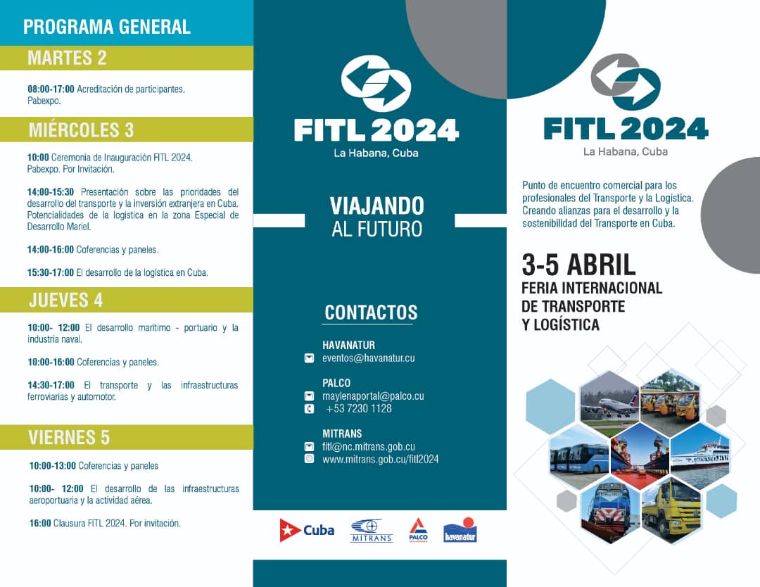 #FITL2024 del 3 al 5 de abril. 🚂⛴️🚃✈️🇨🇺
#TransporteCuba
<a href="/MitransCuba/">Ministerio del Transporte de Cuba</a>