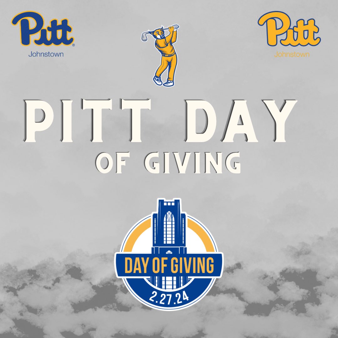 UPJ_Golf's tweet photo. Pitt Day of Giving 2/27!!! Please consider supporting our Men’s Golf Team. Stay tuned and watch our Instagram page for a livestream tomorrow! https://t.co/EqY80xGEsO