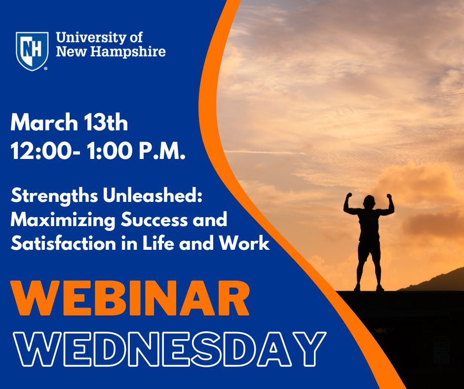Informed by the research and framework of Gallup's Clifton Strengths, join us for our March webinar to learn what a strengths-based lens to life & work entails, and how it can lead to your productivity, engagement & satisfaction. Register here: unh.me/3UqDFP5