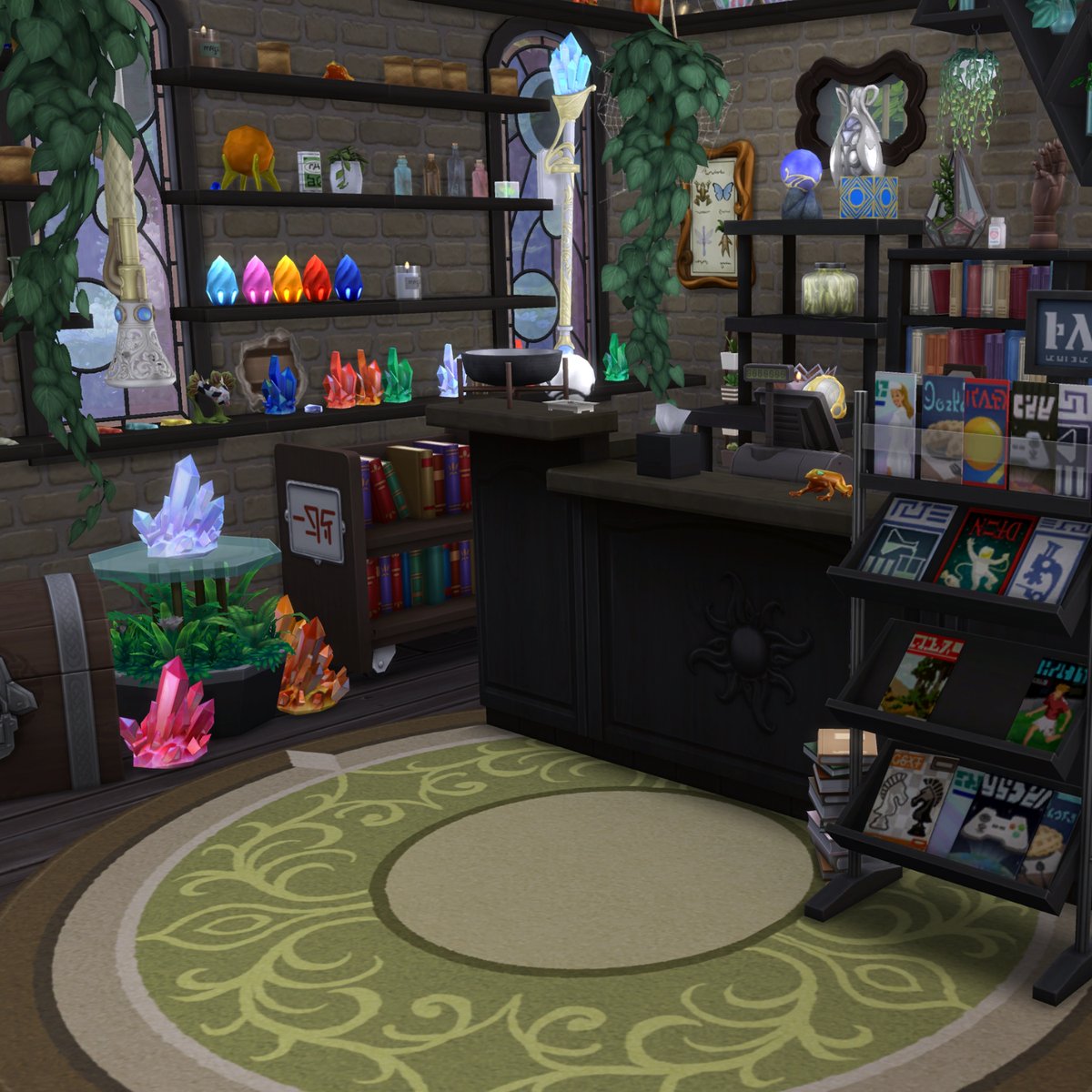 GossimGirl's tweet photo. 'Witch Way Witchery' - Witchy Retail Shoppe

Available now on my gallery and ready for the CRYSTAL PACK COMING IN A FEW DAYS!

Gallery ID:  GossimGirl
Name:  Witch Way Witchery

Fully set up witchy shoppe for your Sims baddies!  As a side room that is a plant room and seance room, as well as a cauldron for brewing potions and practicing magic!

The lot has a bathroom, a vending machine and a chess table by the witchy swamp pond!

♥ NO CC

#ShowUsYourBuilds #Sims #Sims4 #Thesims #Thesims4 #WitchStore #SimsWitch #Crystals