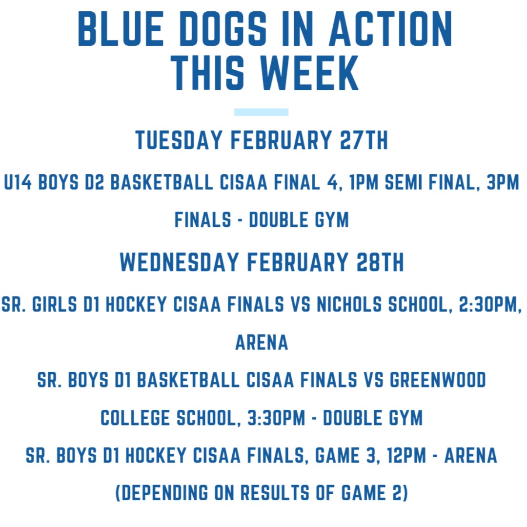 Don't miss the exciting CISAA final games on campus this week! Let's go Blue Dogs!! #ACAthletics #ApplebyCollege #Oakville #IndependentSchool #LetsGoBlueDogs