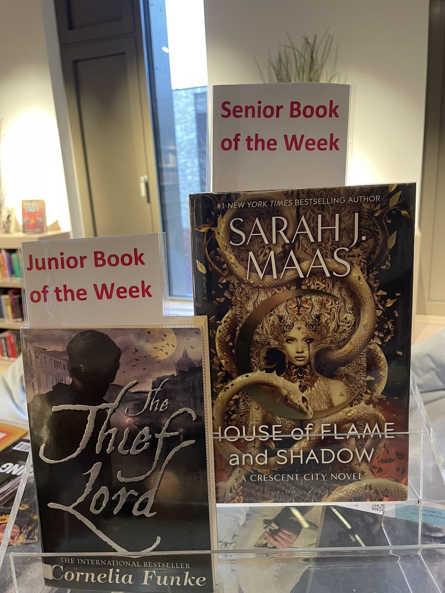 Monday and new Books of the Week! The Thief Lord by Cornelia Funke and House of Flame and Shadow by @SJMaas 📚❤️📕🌟 #ReadingForPleasure @GandLSchool @chickenhsebooks @BloomsburyBooks