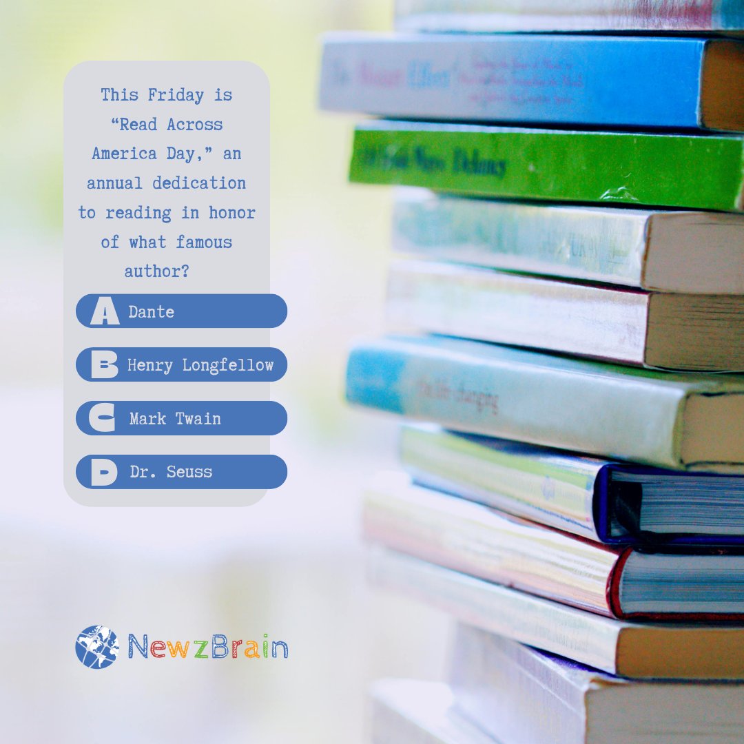 NewzBrain's tweet photo. This Friday is "Read Across America Day!" 📚 What will you be reading in your classrooms this week? 📚

Go to our website to enjoy a FREE sample of NewzBrain this week! https://t.co/YpOzleHpjL