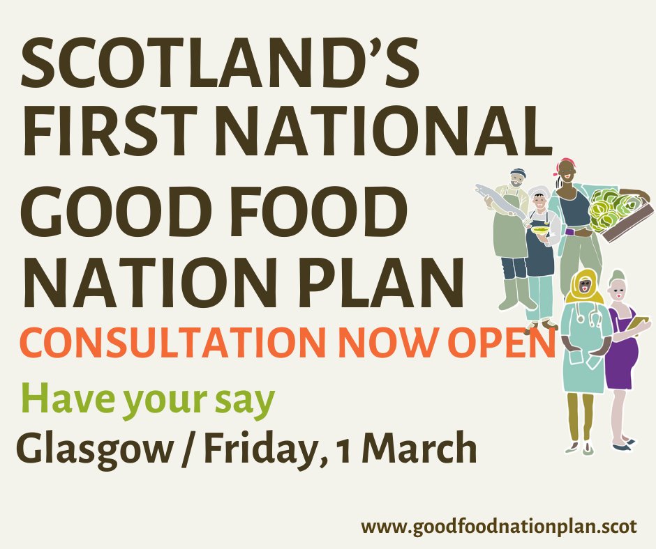 In Glasgow this Friday? Join us to discuss Scotland’s newly released national Good Food Nation Plan at the next consultation event. Book here: goodfoodnationplan.scot