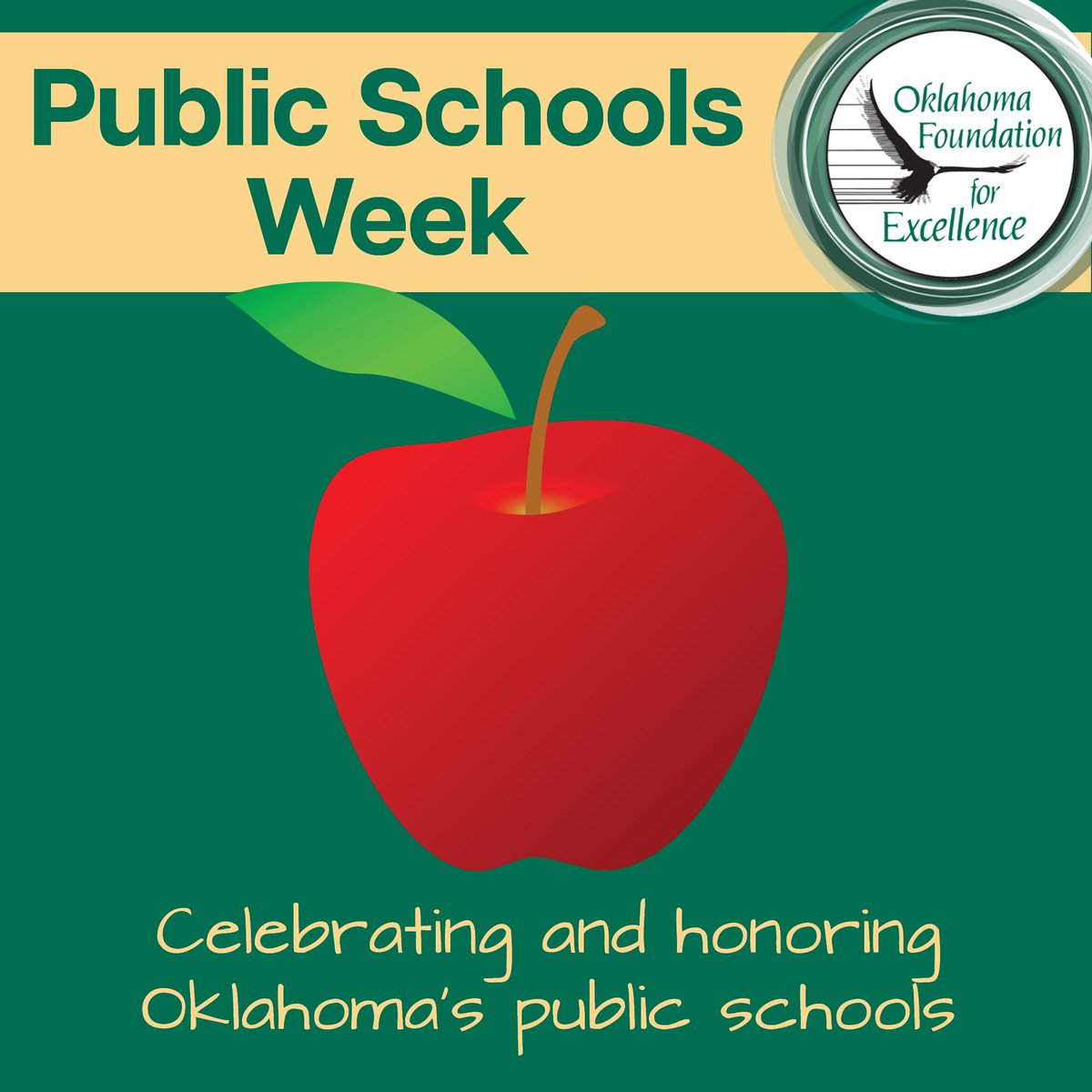 It’s Public Schools Week, a time to celebrate the importance of public schools around the country. We are so thankful for our Oklahoma public schools! #oklaed