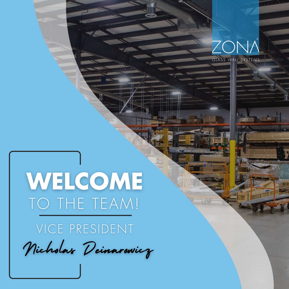 We're thrilled to welcome Nicholas Deinarowicz, as our new Vice President! With 35 years of experience in leadership and management, he will bring invaluable expertise to the company. Join us in giving him a warm welcome as we continue to grow in the glass wall systems industry!