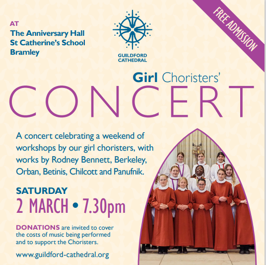 Girl Choristers' Concert Come along and listen to our talented Girl Choristers in concert this Saturday evening. The concert is the culmination of a special weekend of rehearsals and workshops. Tickets can be collected on the night or booked: ow.ly/aqYm50QHOMz.