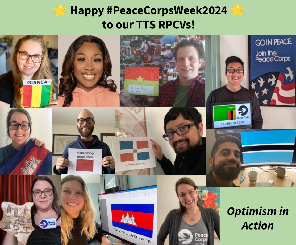 Celebrating #PeaceCorpsWeek2024 with our Returned @PeaceCorps Volunteers! Thank you for being with @GSA_TTS as part of your public service journey. 🇿🇲 🇺🇦 🇰🇭🇨🇴🇬🇳🇩🇴🇰🇪🇲🇦🇧🇼🇧🇫