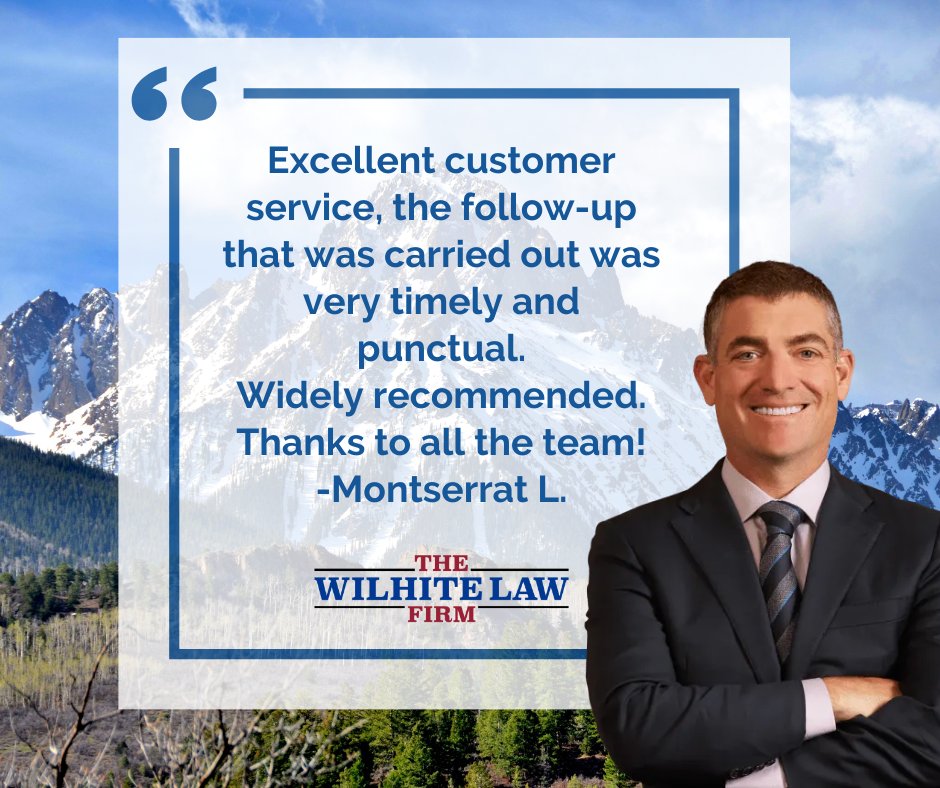 Thank you for the ⭐⭐⭐⭐⭐ feedback, Montserrat -- We appreciate you choosing The Wilhite Law Firm!

#YouWantWilhite | #WeAreTheWLF | #ColoradoLawyer