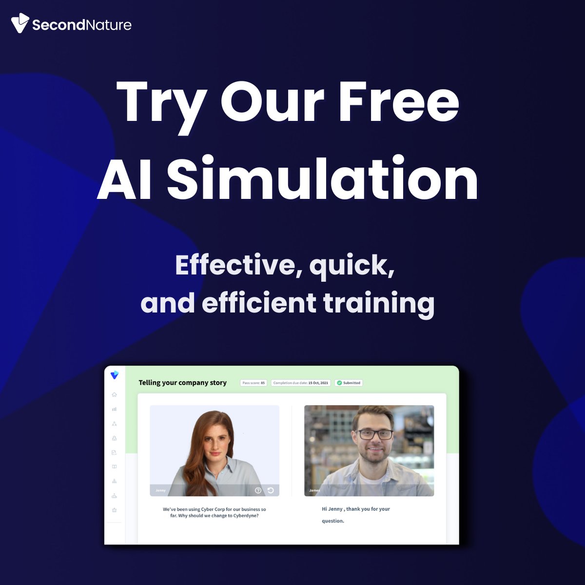 SecondNatureAI's tweet image. Need to step up your insurance sales? Try our 3-minute free AI-powered simulation, practice life insurance conversation, and see how training with AI boosts confidence and success! hubs.li/Q02jM4QC0

#insurance #insurancesales #insurancecall #callcenter #simulation #AI