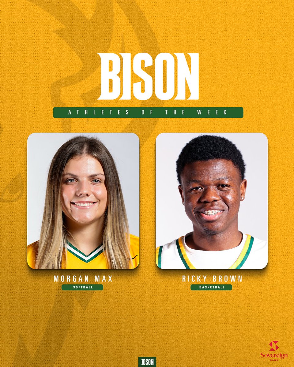 Sovereign Bank Bison Athletes of the Week👏 🌟Morgan hit .625, slugged 1.000 and had an .667 OB% in OBU's sweep of Harding. She had a HR, 2 RBI, and 8 TB! 🌟Ricky led OBU with 15.5 ppg and sunk 7 triples last week. He also scored the last 4 pts to secure the win over UAM!