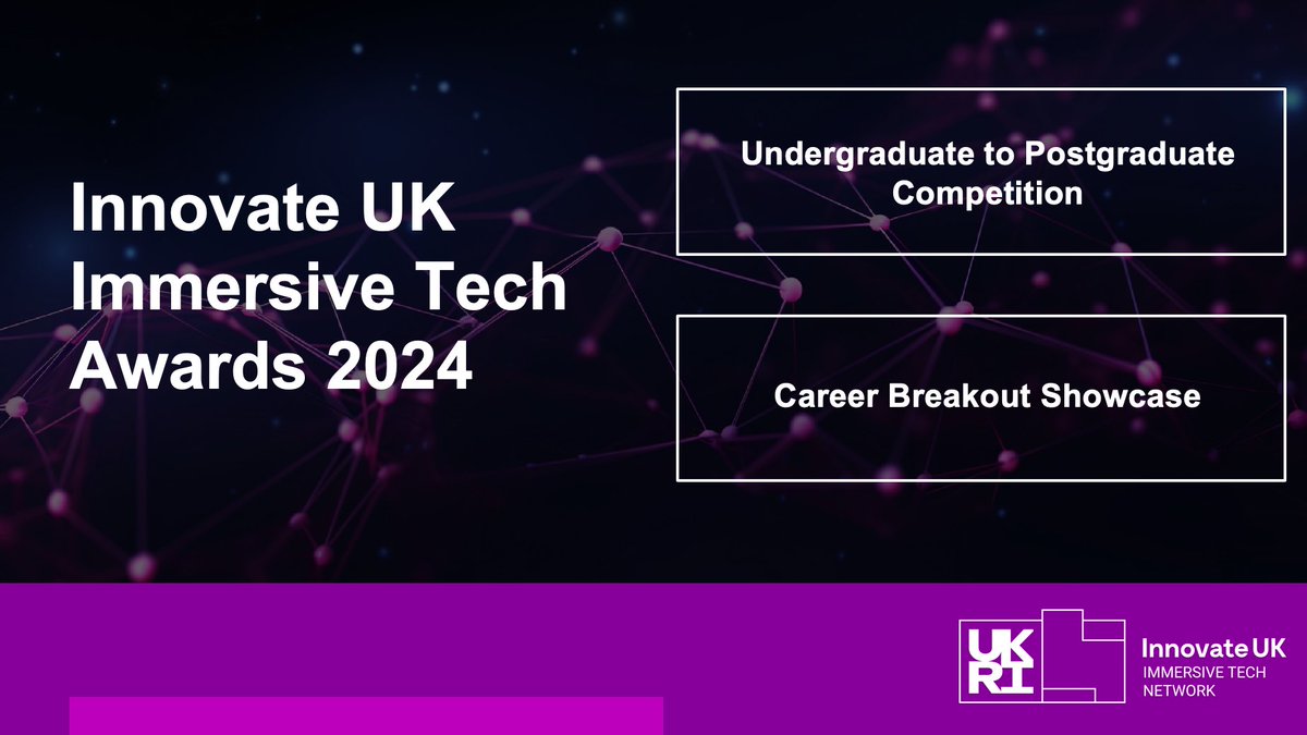 Apply for the 2024 #IUKImmersiveTechAwards by Mar 17th:
1 Undergrad-Postgrad Competition
2 Career Breakout Showcase

4 internships available w/ @Arup @SoluisGroup @theCentre @AngliaRuskin @Arcade_XR

Info: lnkd.in/eaDvHaZF
Apply: lnkd.in/eUAdQGSp

@IUK_Immersive