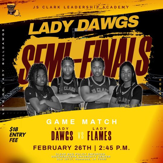 Let’s GO support the Lady Dawgs in Hammond as they make Herstory! We need all the Bark!!! #clarklife #studentathlete #graduatechampions