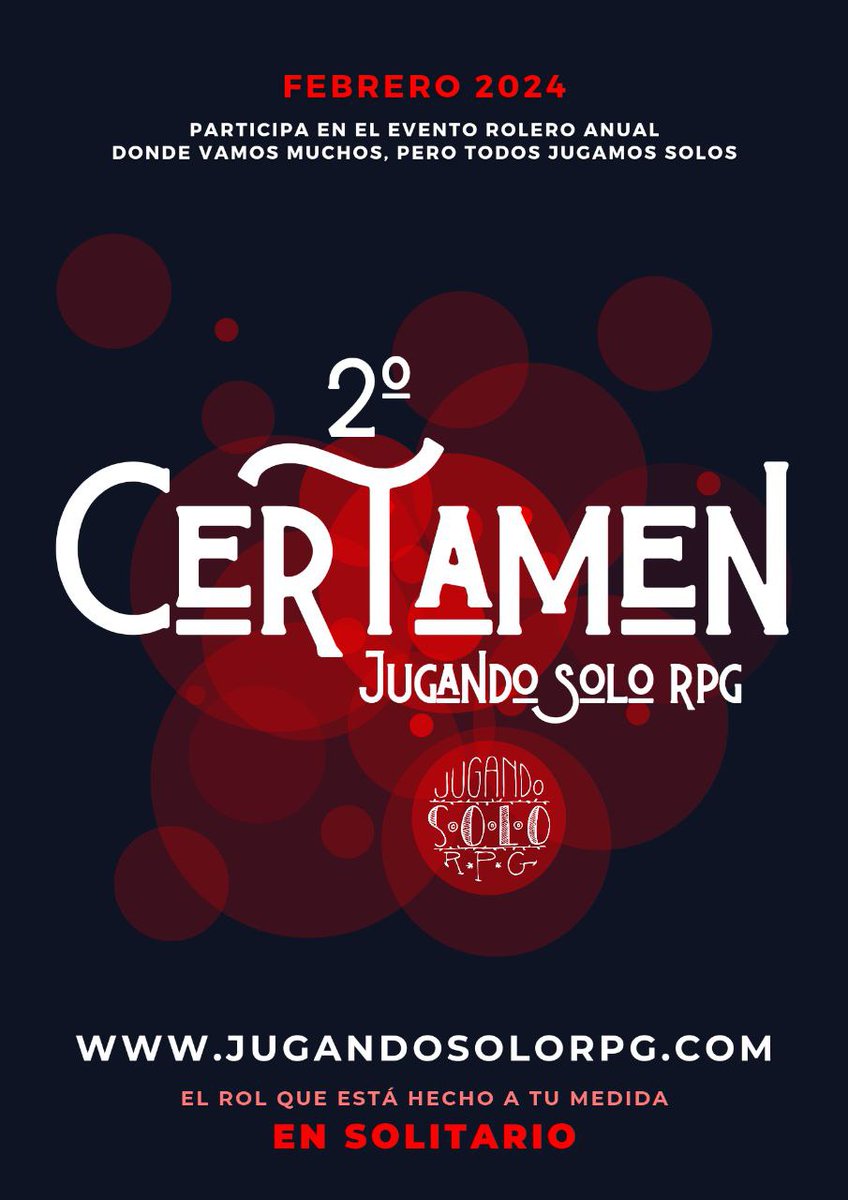 ⏳¡Solo quedan 3 días para que acabe el II Certamen Jugando Solo RPG!⏳

🗓 La fecha límite para enviarnos vuestras partidas es el 29 de febrero.

jugandosolorpg.com/ii-certamen-ju…