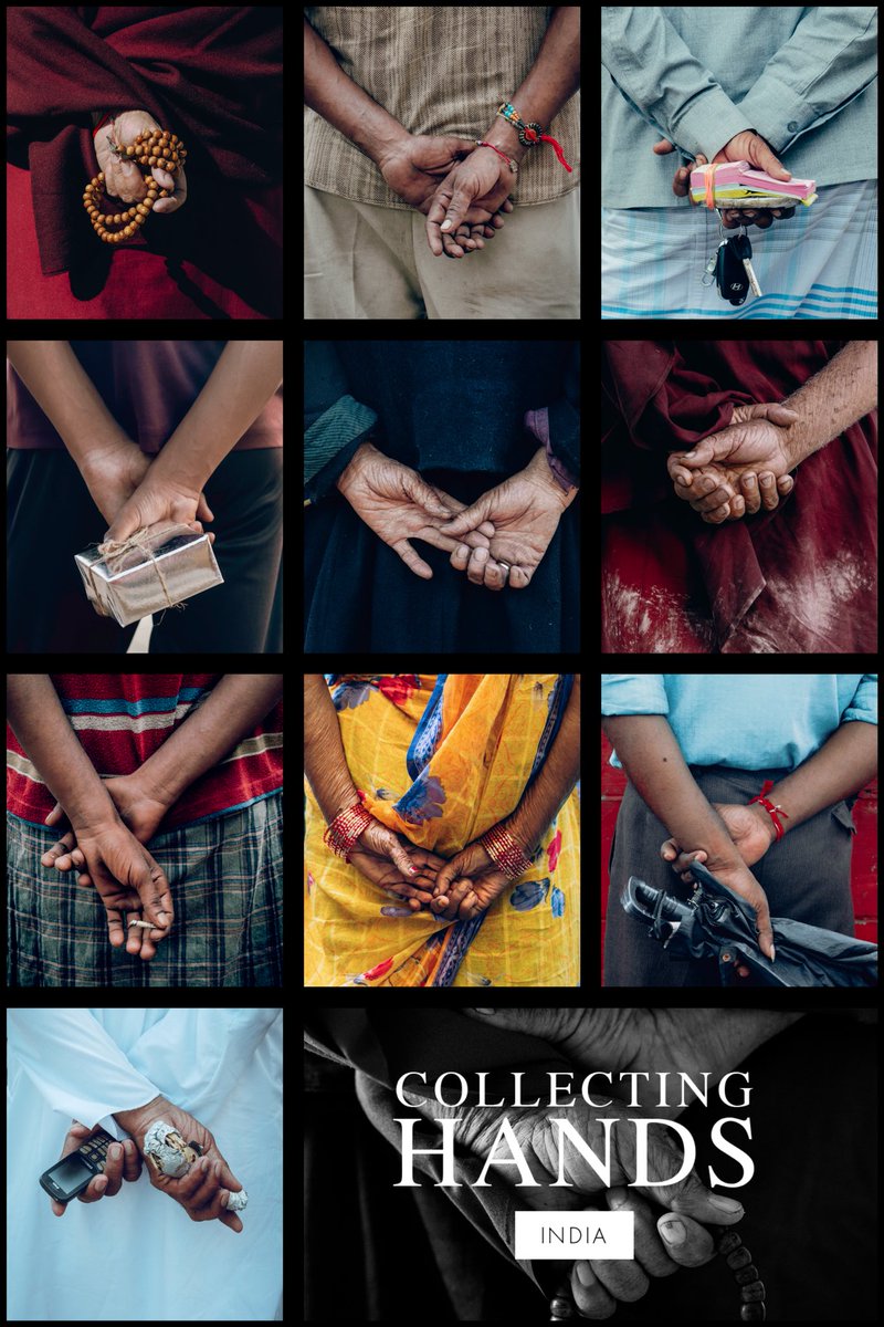 ‘Collecting Hands: India’ is now available on SR! 🎉 • A collection of 11 1/1 photographs Collecting Hands is an ongoing photo series. These stories, portrayed through clothing, skin tones, and held items, highlight the beauty of humanity. More info & link in 🧵